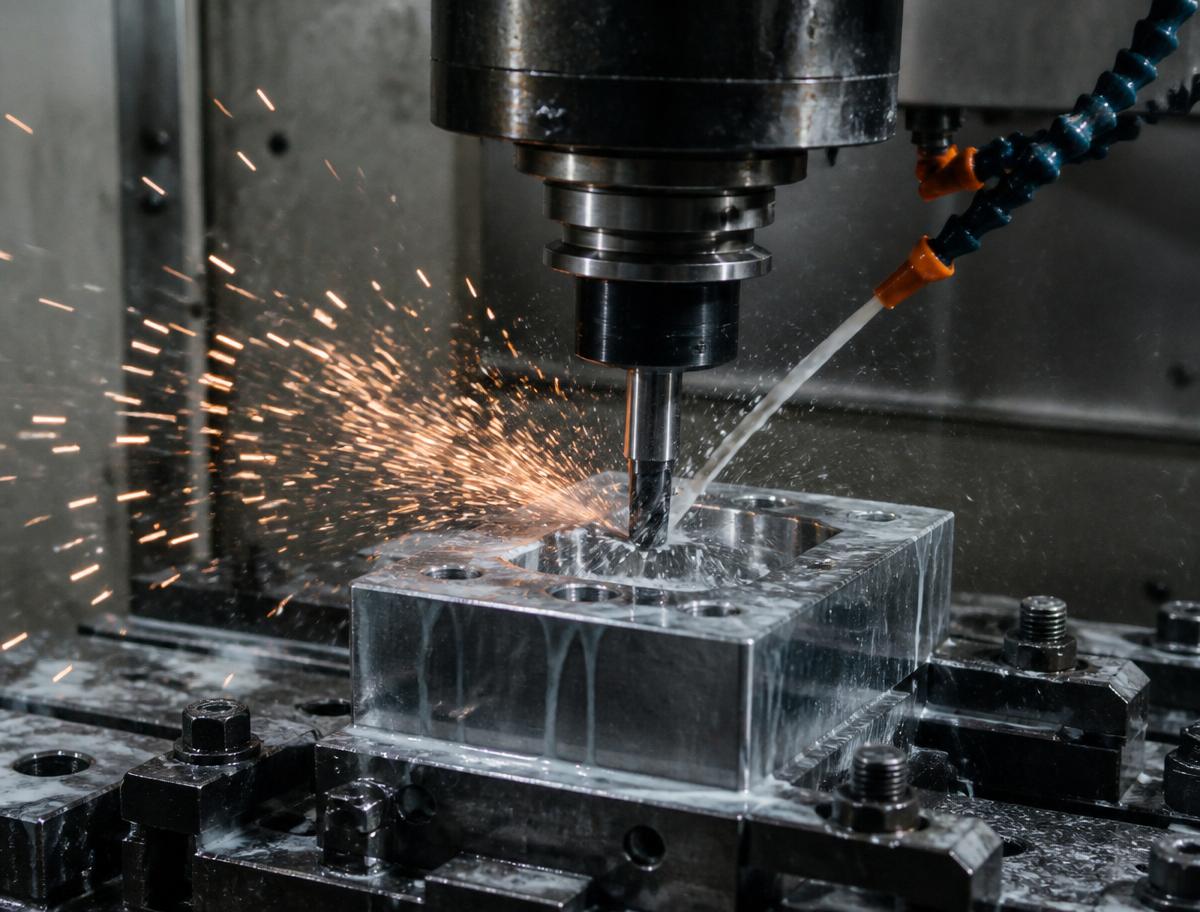 CNC machining a steel part